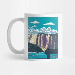 Iguazu Falls in Iguazu National Park Between Argentina and Brazil WPA Art Deco Poster Mug